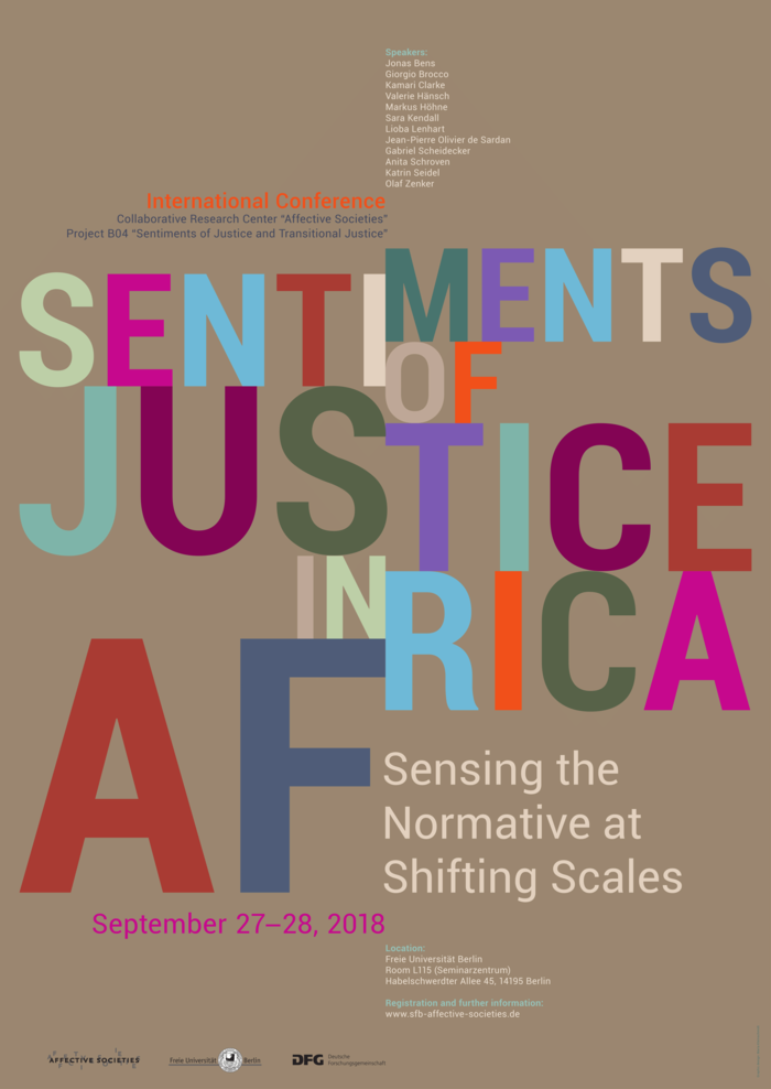 Tagungsposter: Sentiments of Justice in Africa