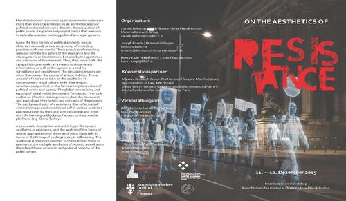 Program flyer "On the Aesthetics of Resistance"