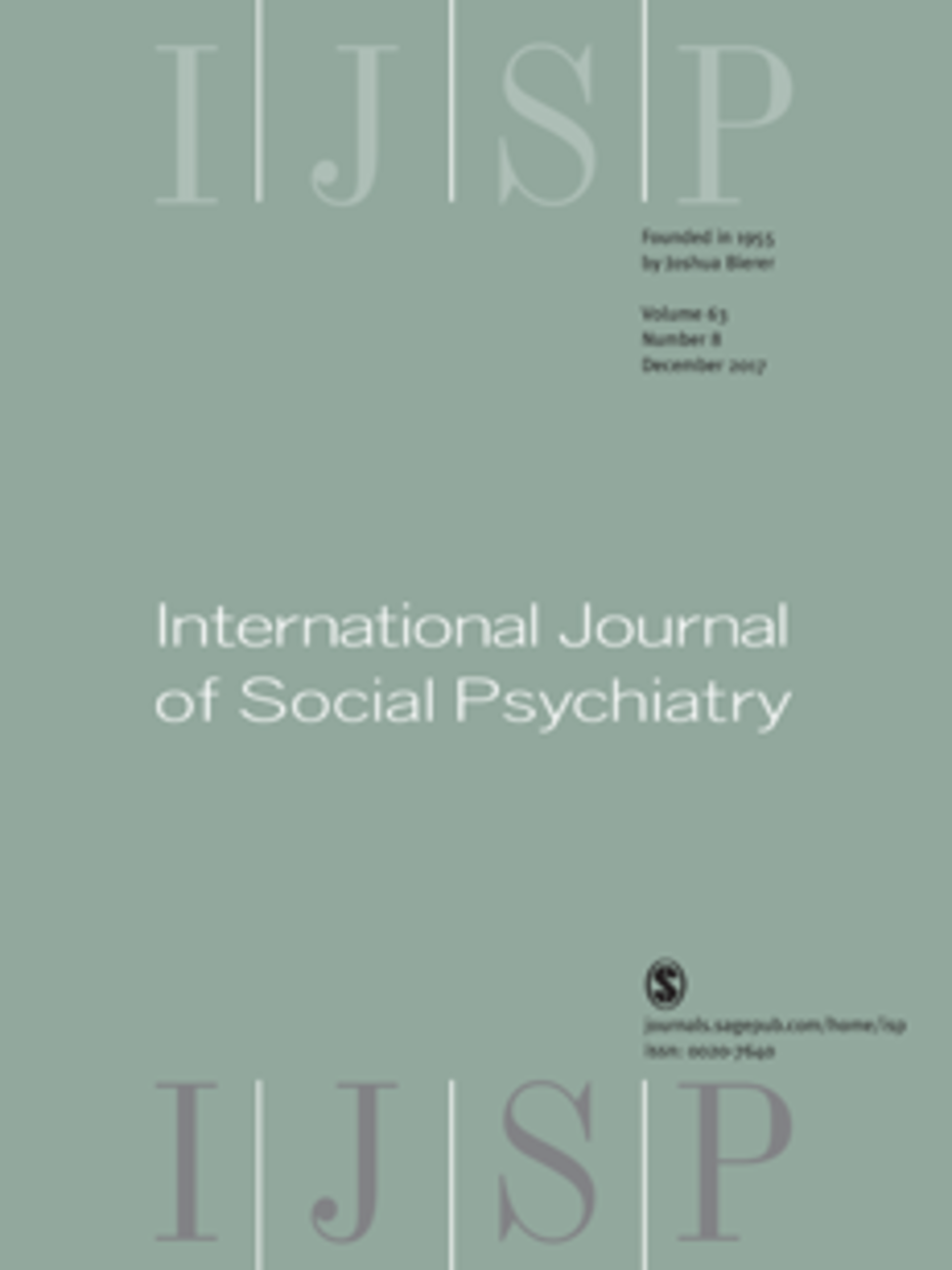 International Journal of Social Psychiatry 63(8) (Cover)