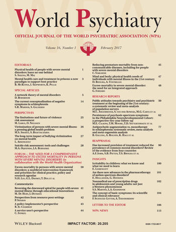 World Psychiatry 16(1) (Cover)