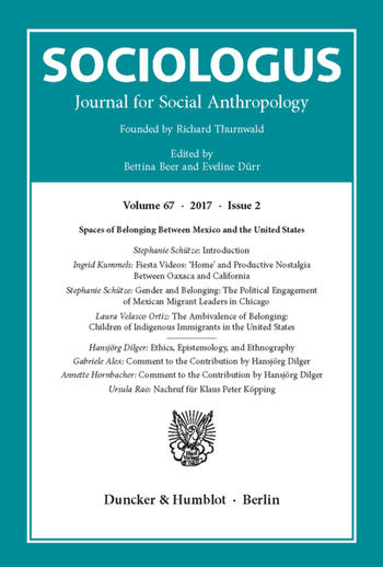 Sociologus Vol. 67(2) (Cover)