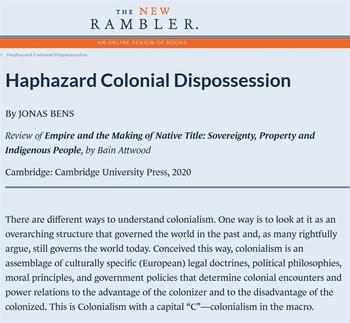 Bens 2022 - Haphazard Colonial Dispossession