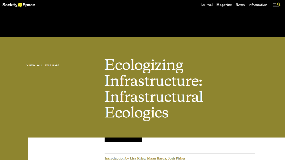 Ecologizing Infrastructure (Cover)