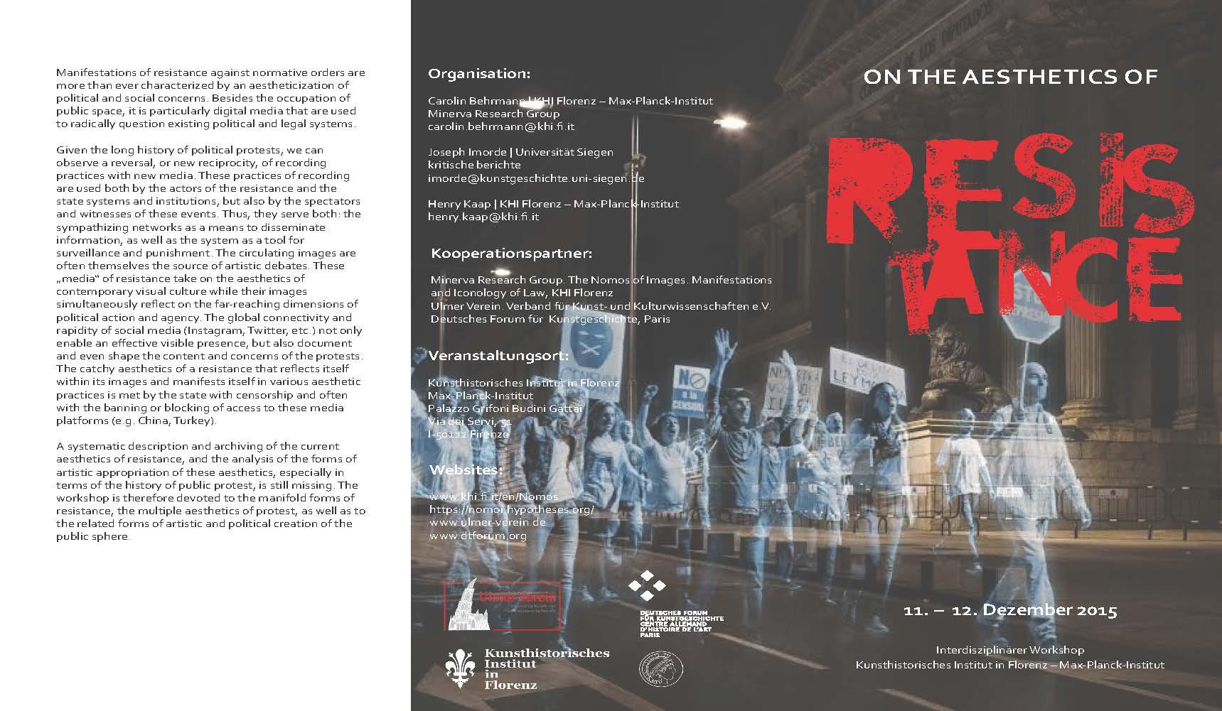 Flyer: On the Aesthetics of Resistance