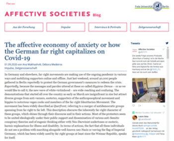 The affective economy of anxiety (Cover)