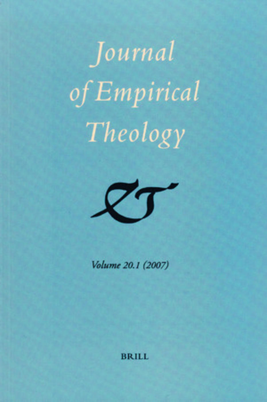 Journal of Empirical Theology (Cover)