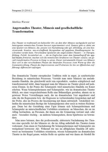 Angewandtes Theater (Cover)