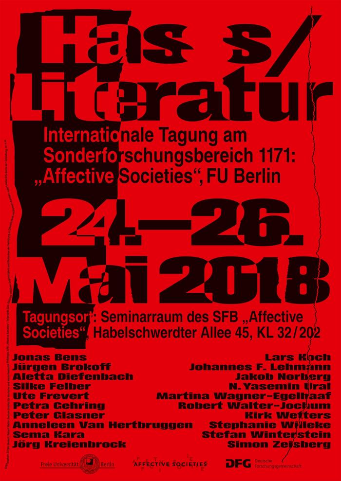 Tagungsplakat "Hass/Literatur" (c) Marcel Strauß